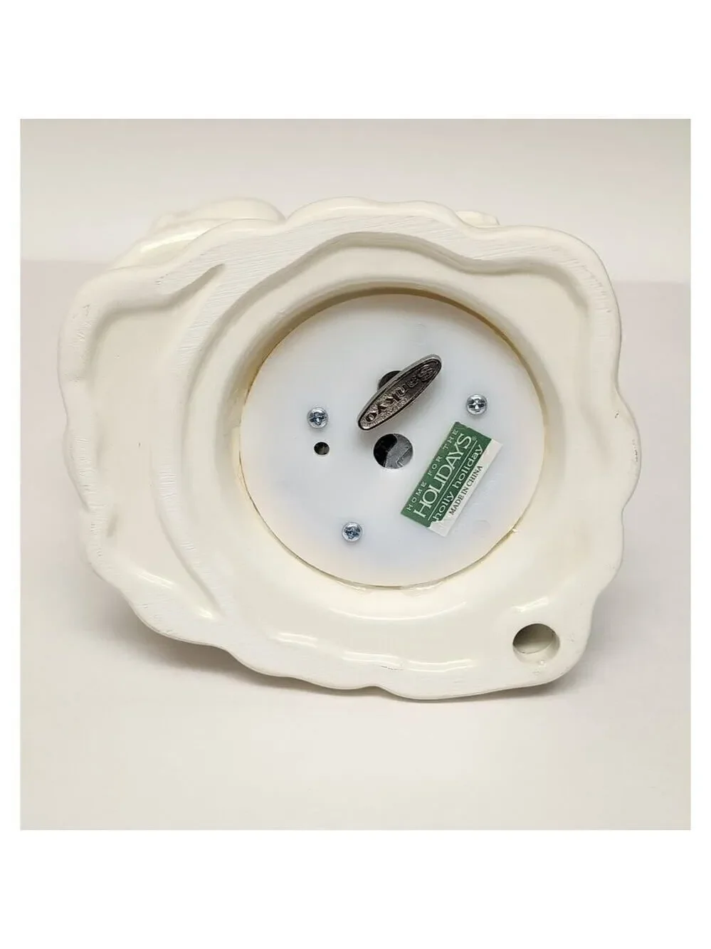 Home For The Holiday Porcelain Egg-Shaped Musical Box Revolving Nativity/Santa